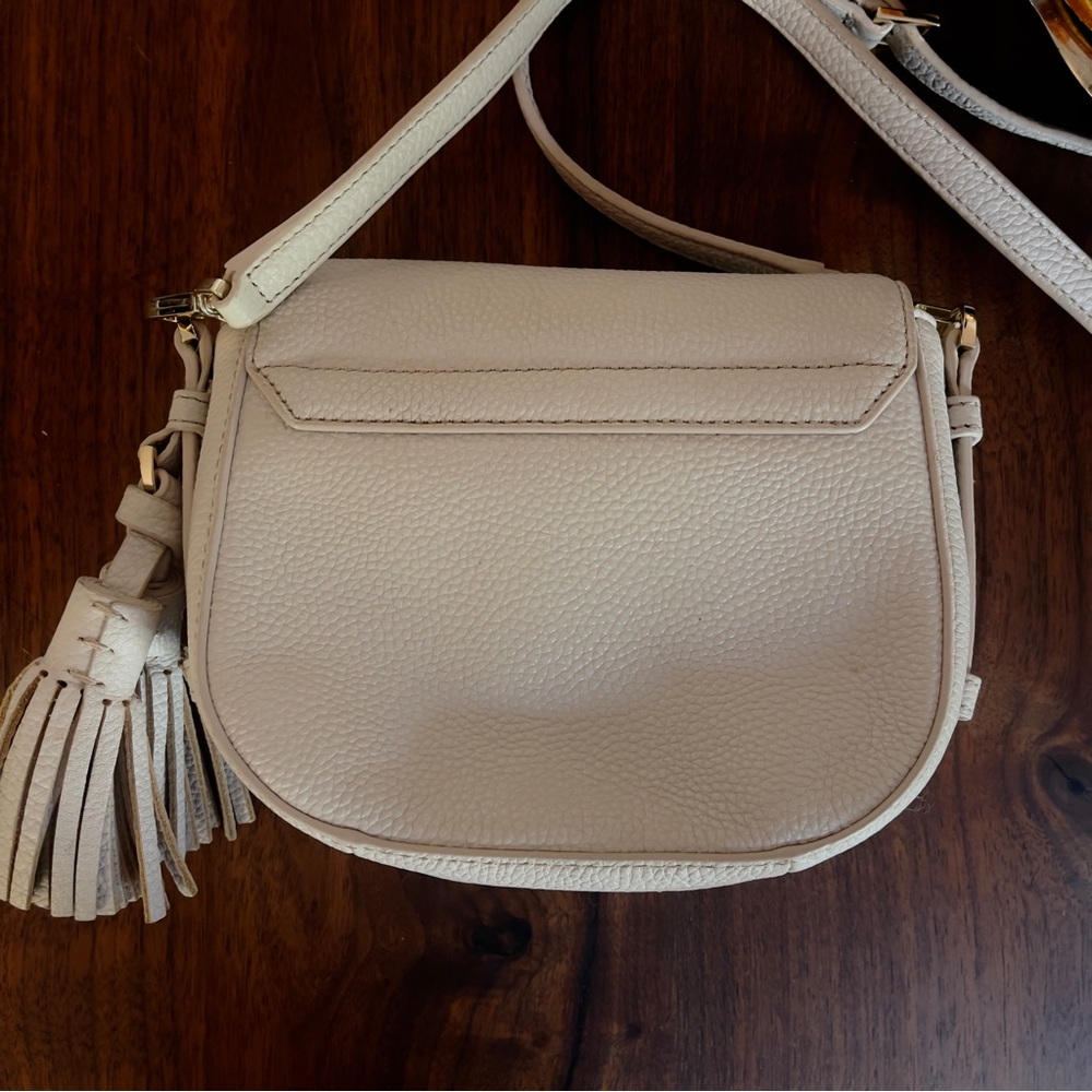 Authentic Kate Spade Pebbled Ivory Leather Handbag Bag Purse Crossbody Tassels - Picture 4 of 7